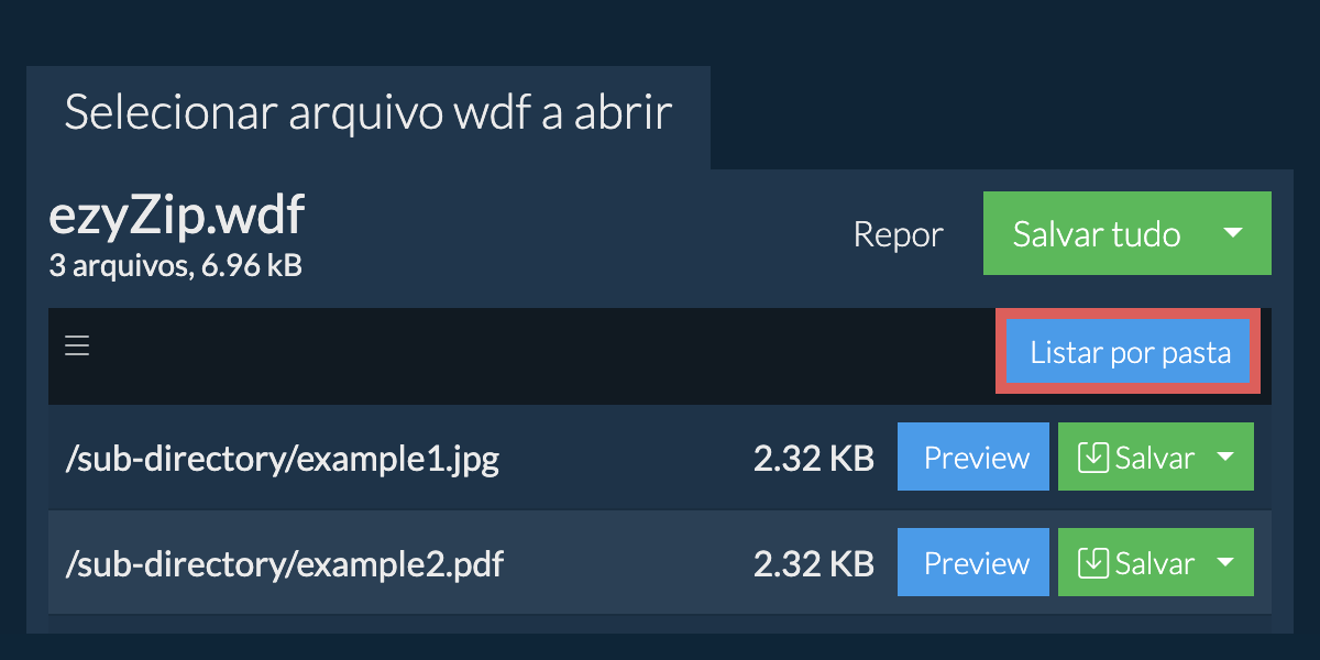 wdf: Listar por pasta