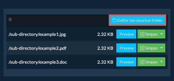 wad: Daftar berdasarkan folder