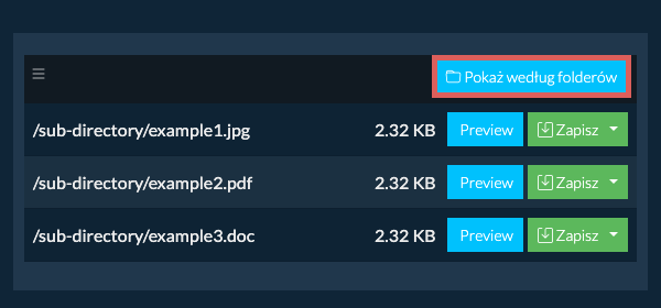 wad: Pokaż według folderów