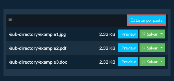 rpm: Listar por pasta