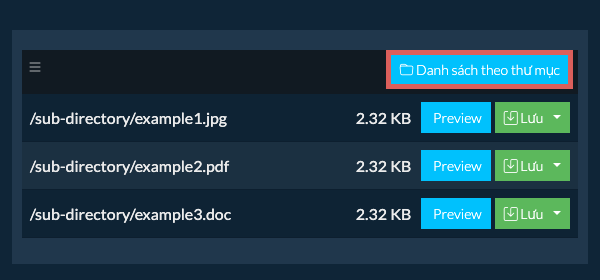 rpm: Danh sách theo thư mục