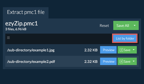 pmc1: List by folder