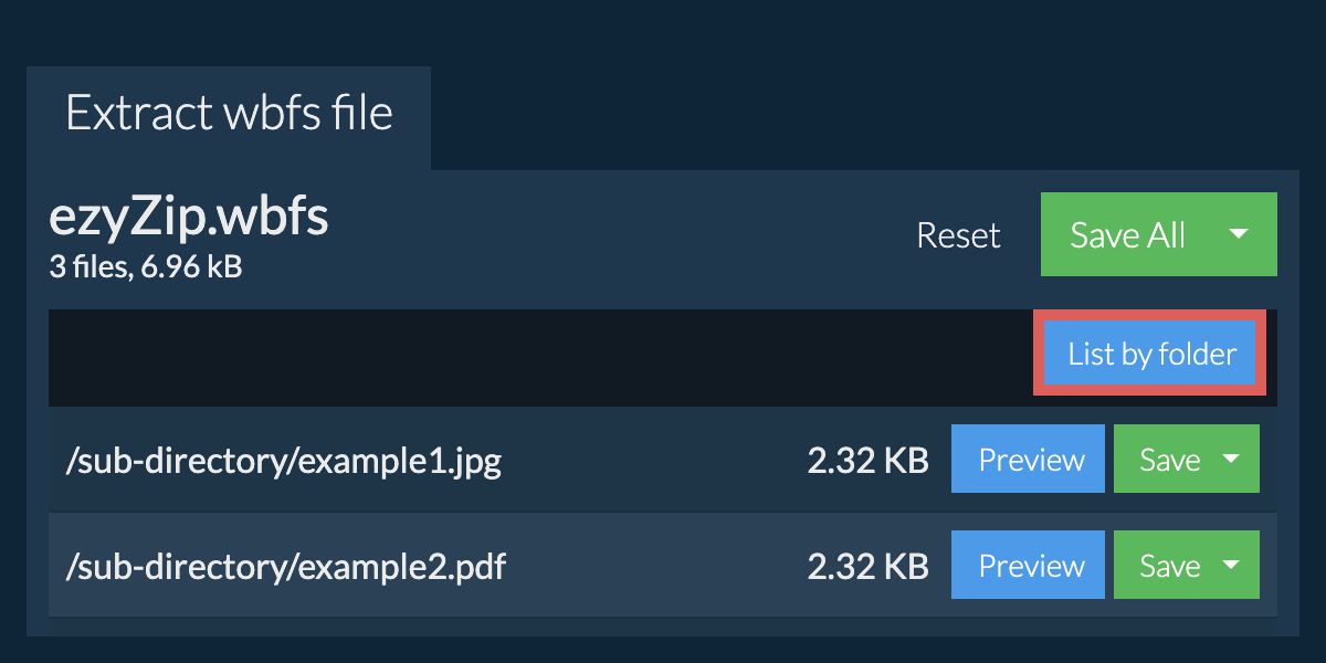 wbfs: List by folder