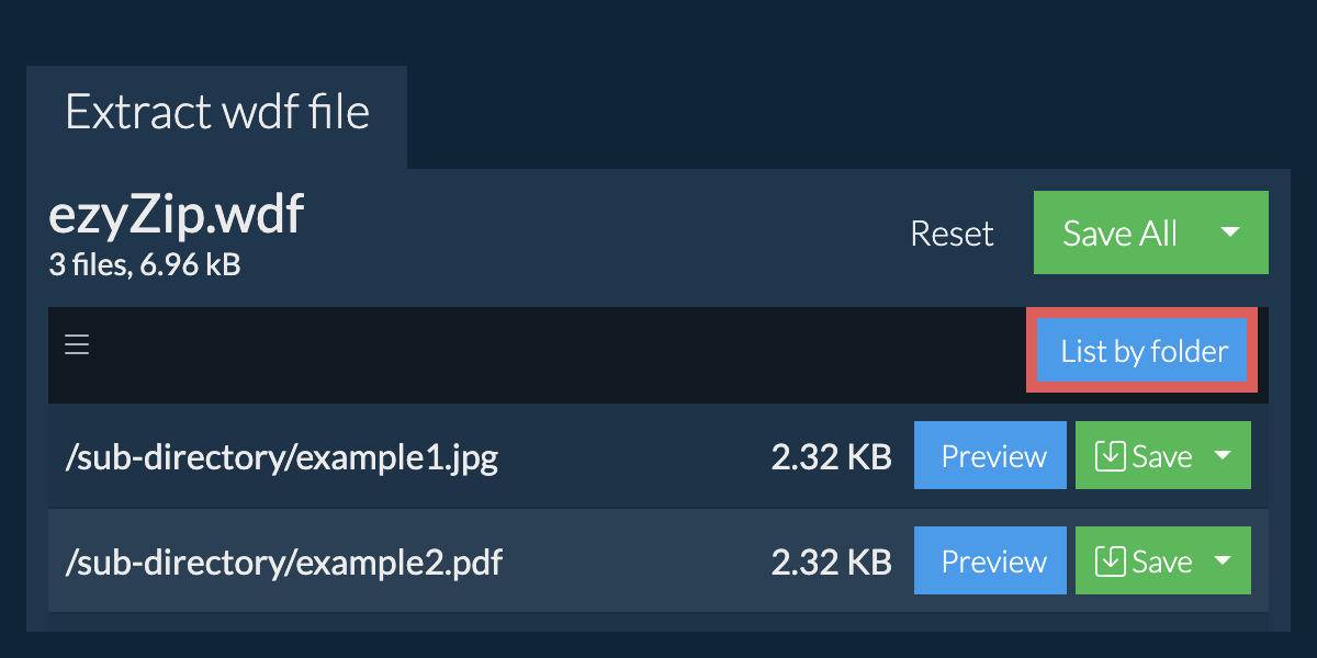 wdf: List by folder