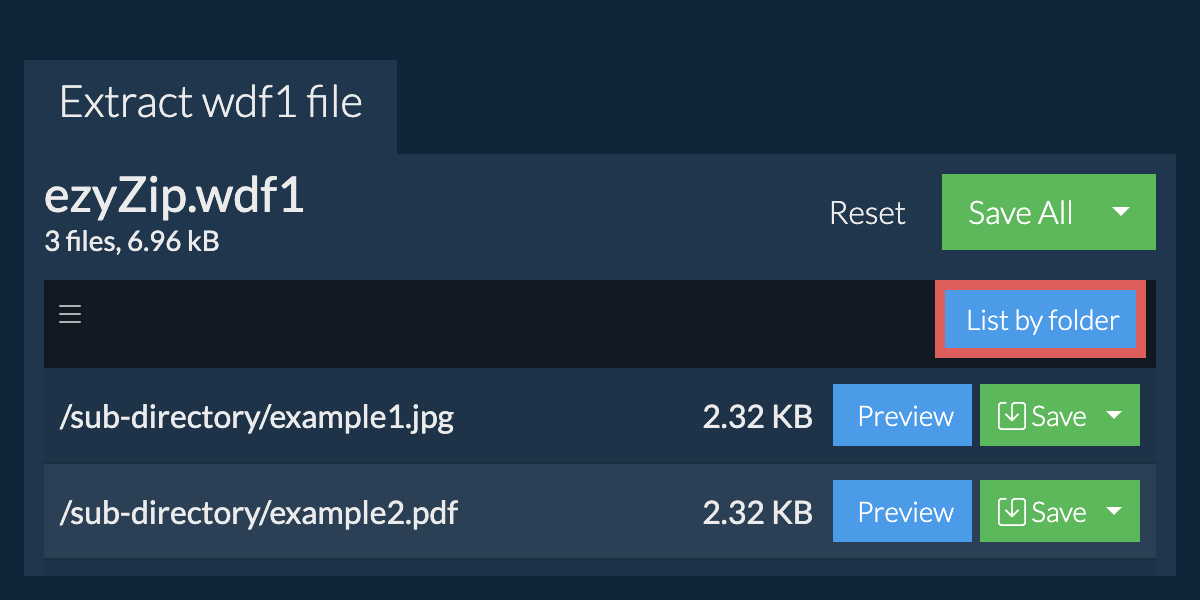 wdf1: List by folder