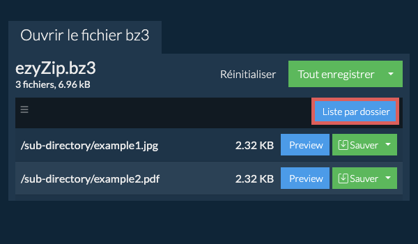 bz3: Liste par dossier