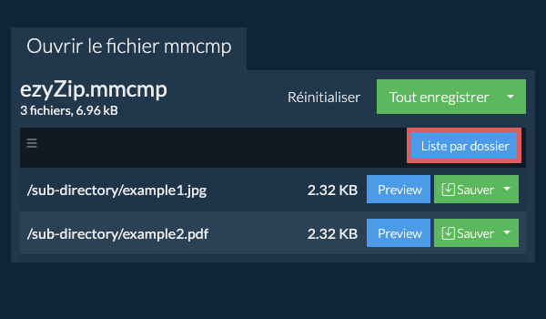mmcmp: Liste par dossier