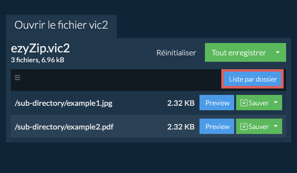 vic2: Liste par dossier