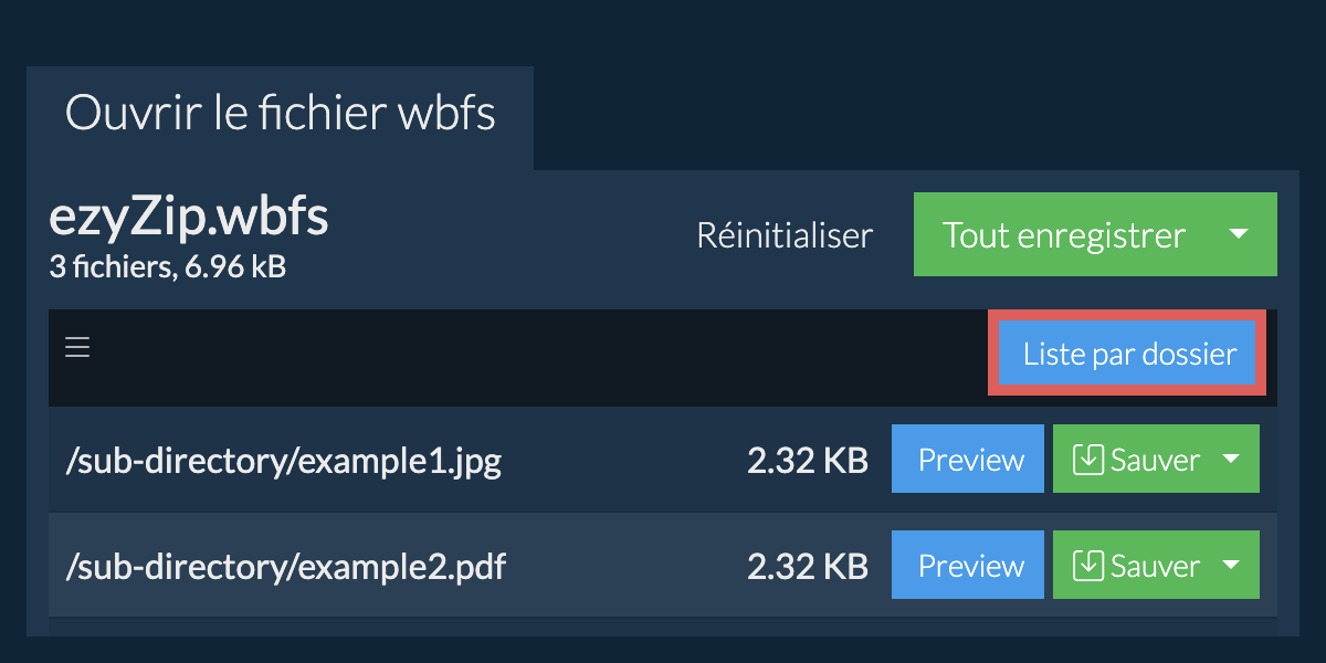 wbfs: Liste par dossier