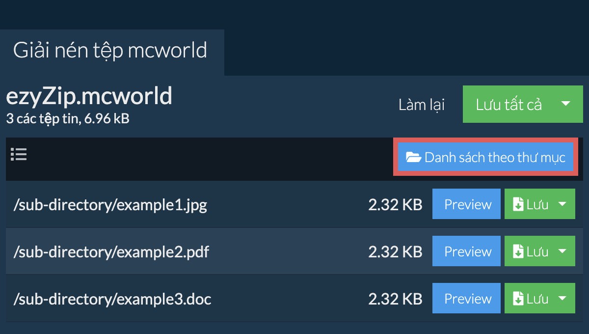 mcworld: Danh sách theo thư mục