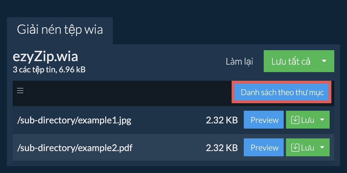 wia: Danh sách theo thư mục
