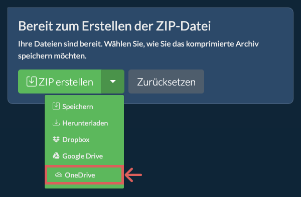 In OneDrive speichern In OneDrive speichern