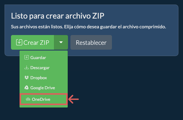 Guardar en OneDrive Guardar en OneDrive