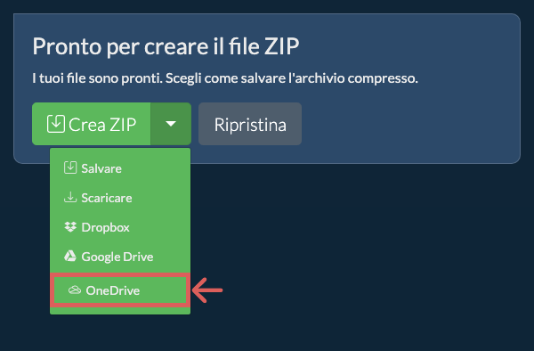 Salva in OneDrive Salva in OneDrive