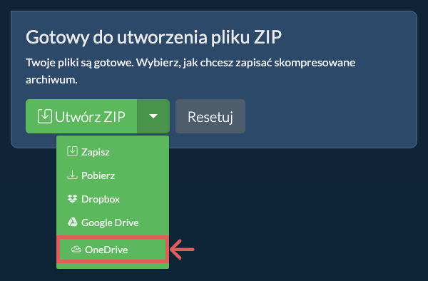 Zapisz w OneDrive Zapisz w OneDrive