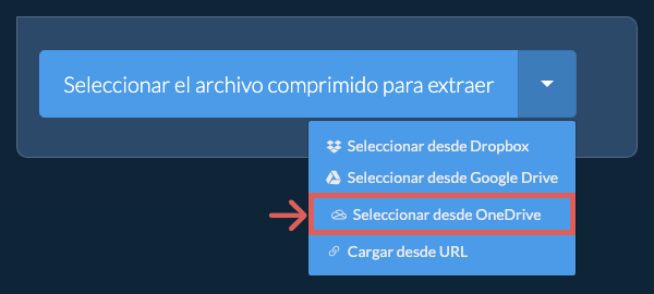 Seleccionar desde OneDrive Seleccionar desde OneDrive