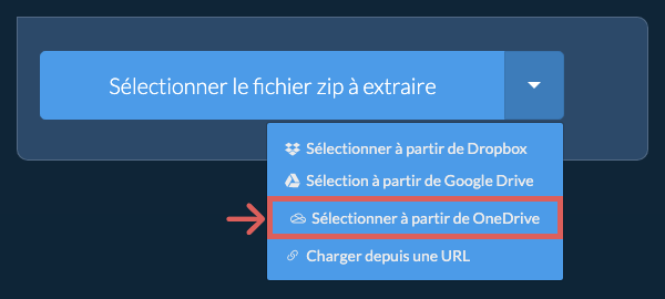 Sélectionner à partir de OneDrive Sélectionner à partir de OneDrive