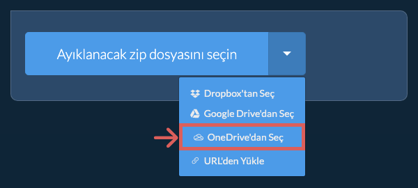 OneDrive'dan Seç OneDrive'dan Seç