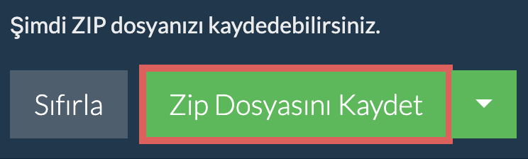 ZIP dosyasını yerel sürücüye kaydetmek için buraya tıklayın