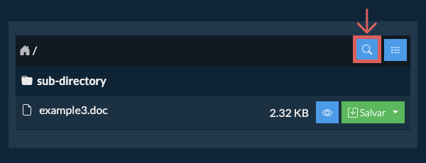 Clique no ícone de pesquisa