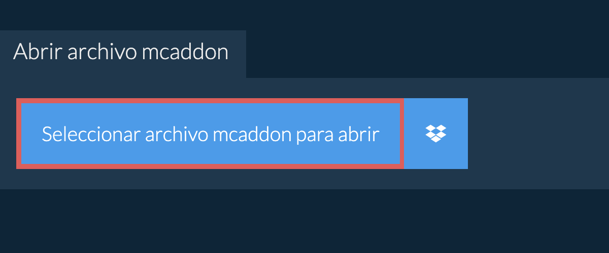 Abrir archivo mcaddon