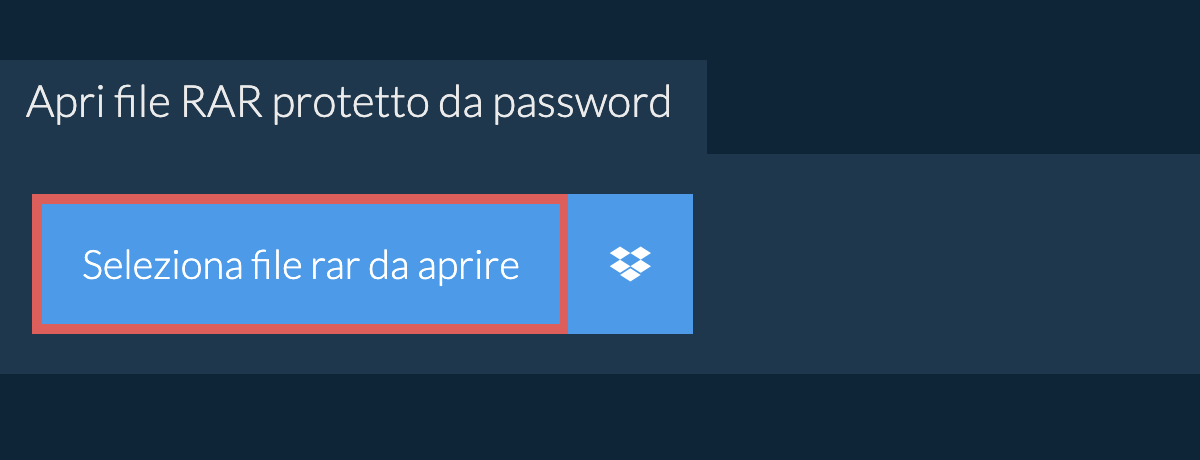 Apri file rar protetto da password