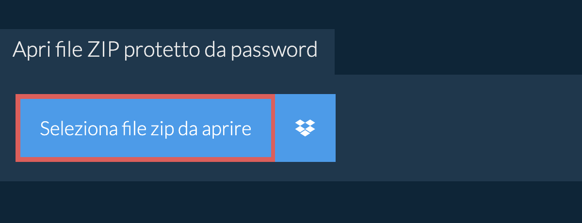 Apri file zip protetto da password