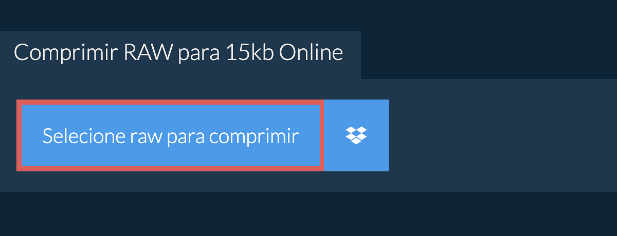 Comprimir raw para 15kb Online