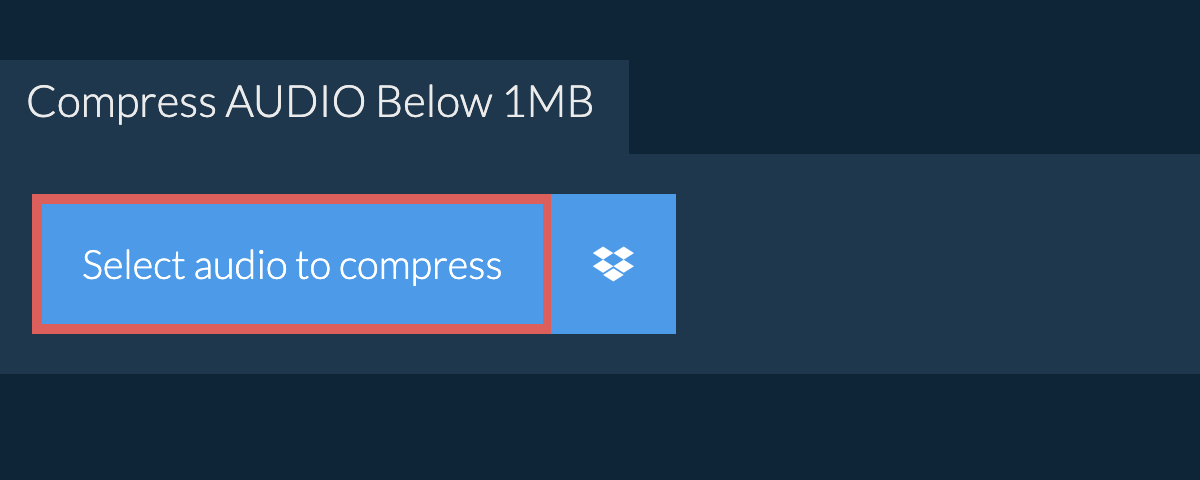 Compress audio Below 1MB