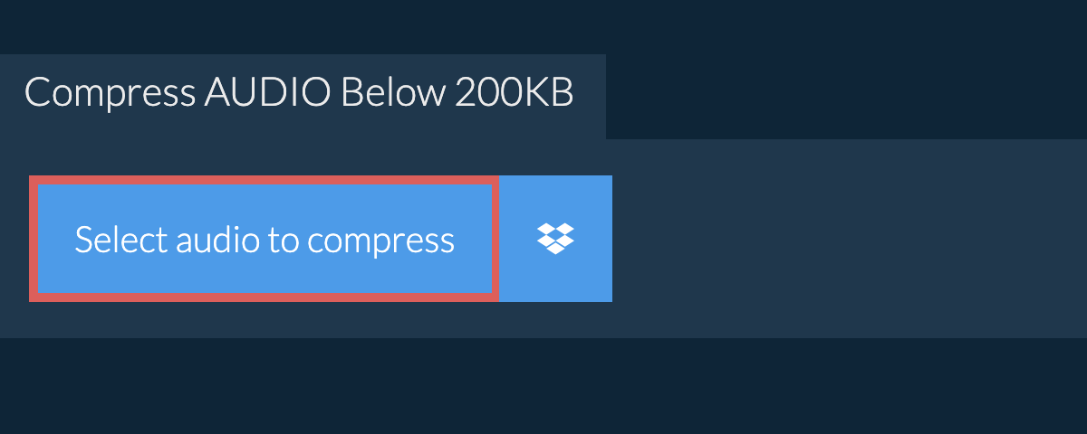 Compress audio Below 200KB