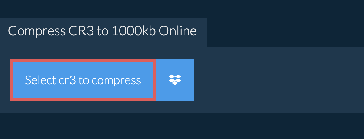 Compress cr3 to 1000kb Online