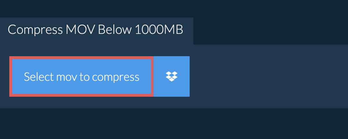 Compress mov Below 1000MB