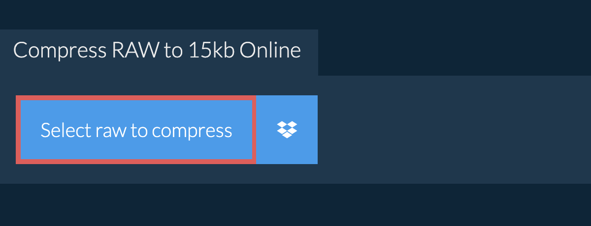 Compress raw to 15kb Online