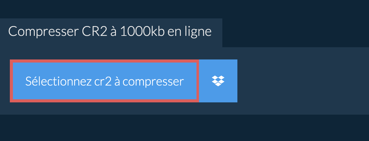 Compresser cr2 à 1000kb en ligne