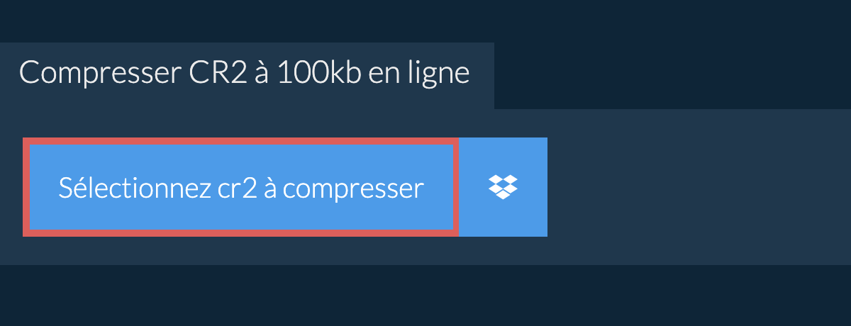 Compresser cr2 à 100kb en ligne