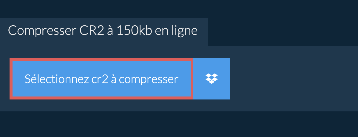 Compresser cr2 à 150kb en ligne