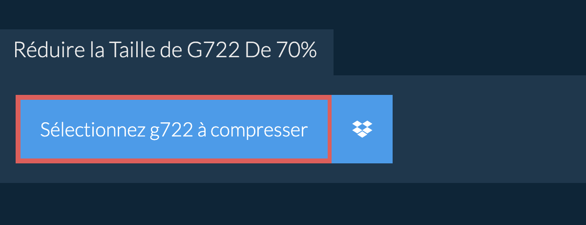 Réduire la Taille de g722 De 70%