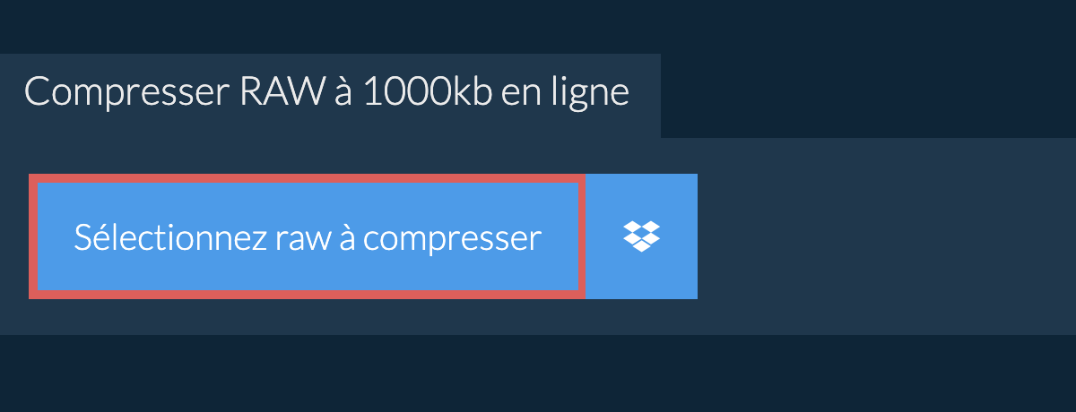 Compresser raw à 1000kb en ligne