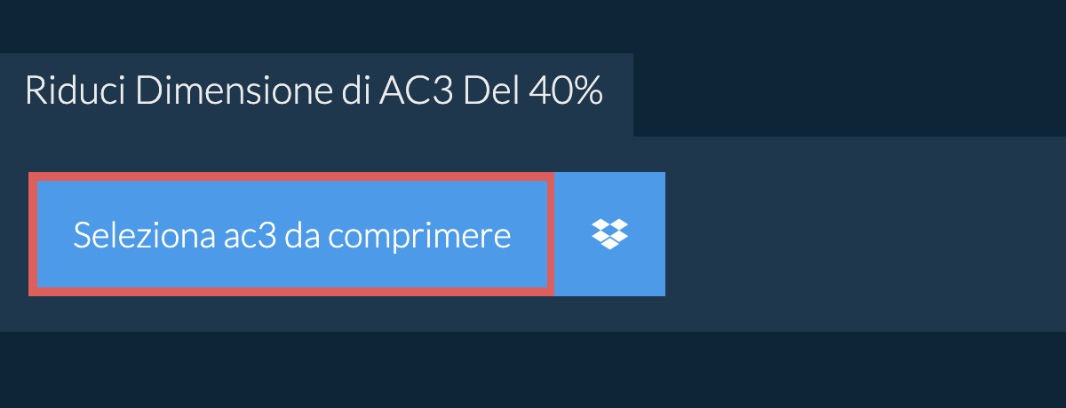 Riduci Dimensione di ac3 Del 40%