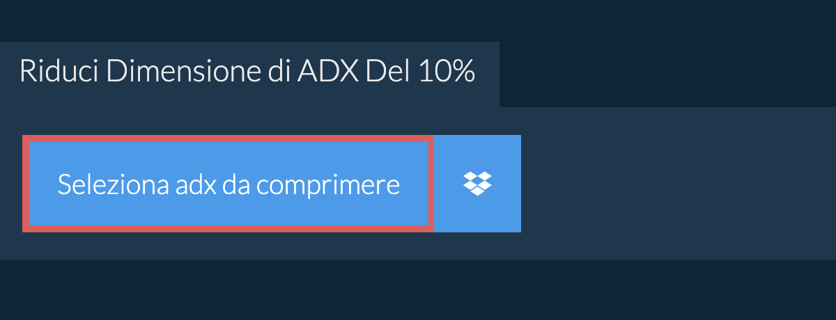 Riduci Dimensione di adx Del 10%