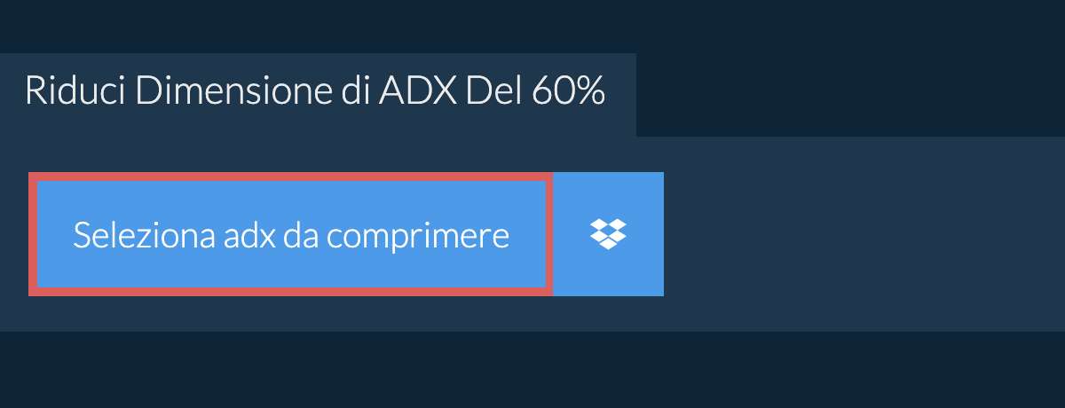 Riduci Dimensione di adx Del 60%