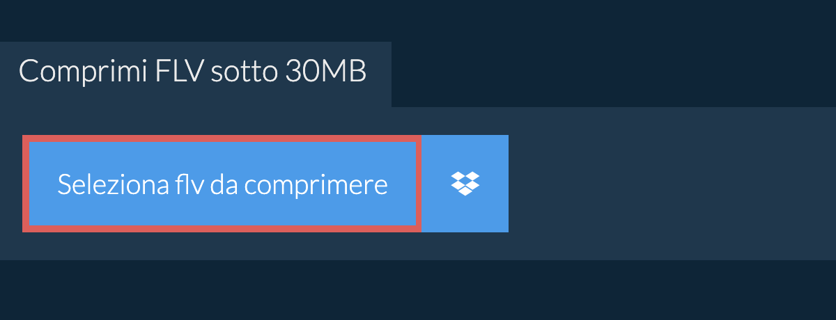 Comprimi flv sotto 30MB