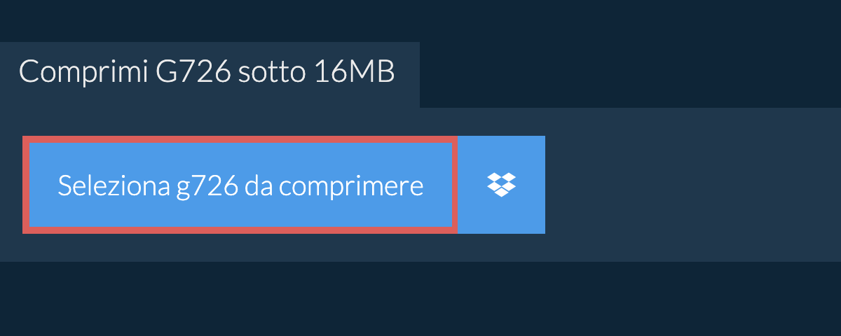 Comprimi g726 sotto 16MB