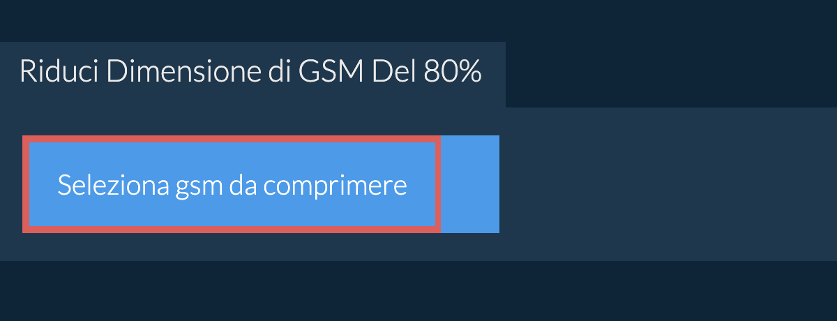 Riduci Dimensione di gsm Del 80%