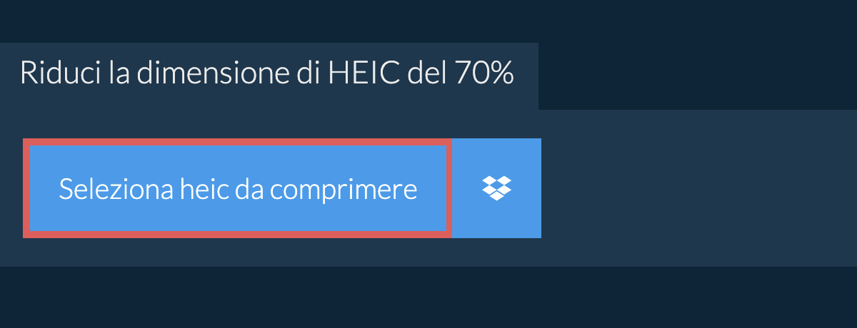 Riduci la dimensione di heic del 70%