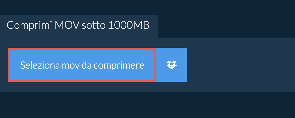 Comprimi mov sotto 1000MB