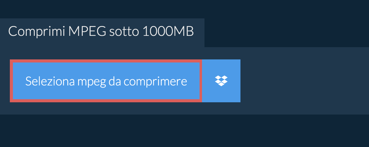 Comprimi mpeg sotto 1000MB
