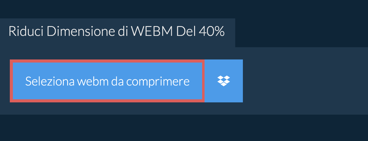 Riduci Dimensione di webm Del 40%