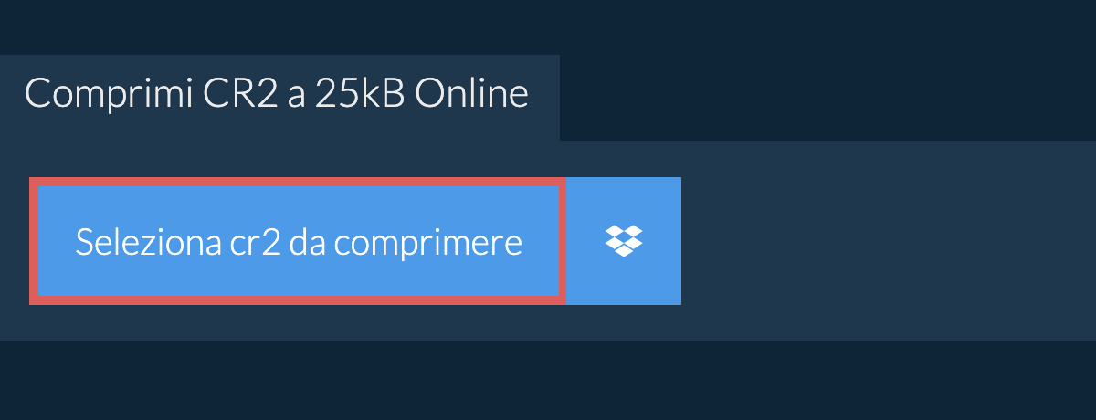 Comprimi cr2 a 25kB Online