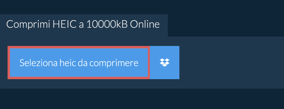 Comprimi heic a 10000kB Online